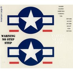 American Large, P-51B Mustang, AM-1 Mauler, Grumman Guardian Decals (40 Size)