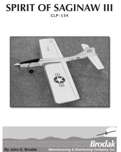 Spirit of Saginaw III Instruction Book